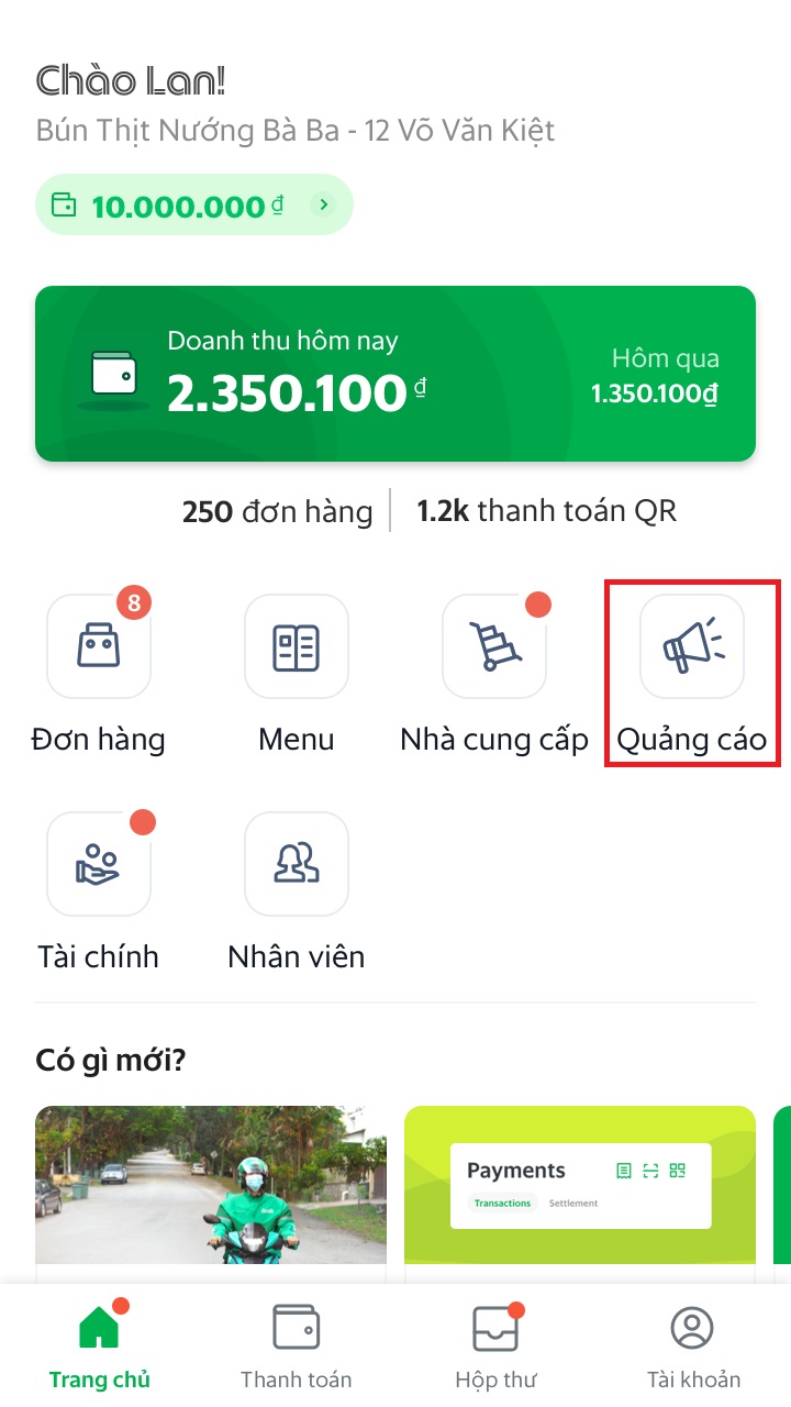 quảng cáo grab