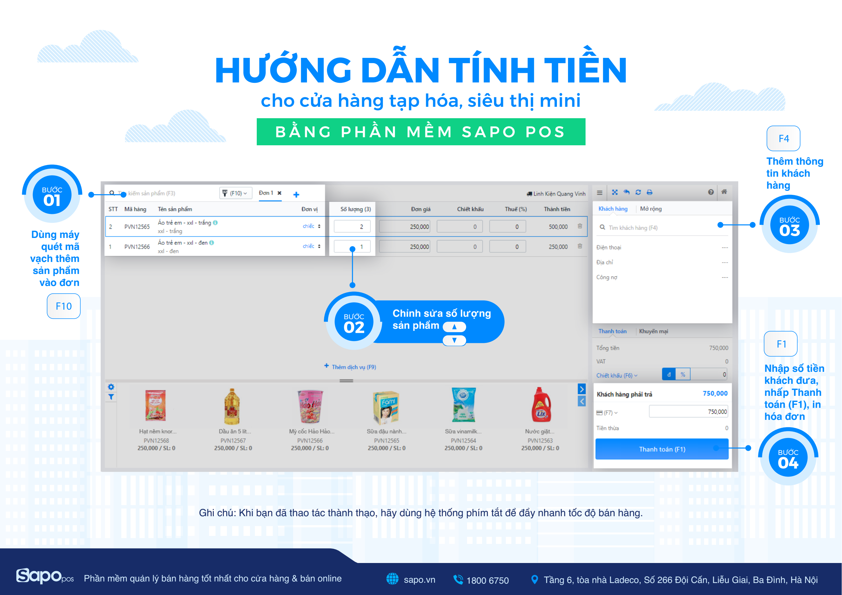 Hướng dẫn sử dụng phần mềm thu ngân