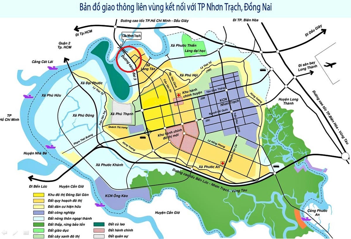 ban do giao thong huyen nhon trach dong nai