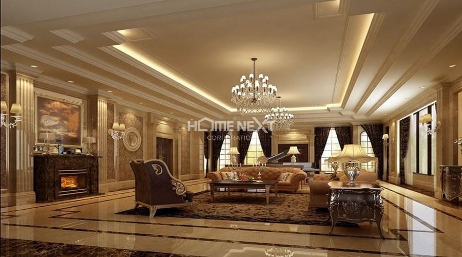 Nội thất cổ điển thường được bố trí ở một không gian rộng, thoáng