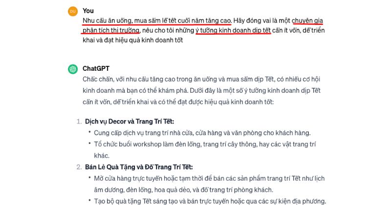 Giao nhiệm vụ cụ thể cho chatGPT