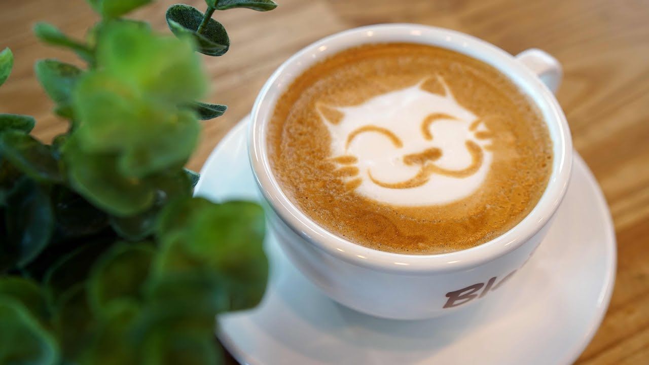 một tách cafe latte đẹp mắt