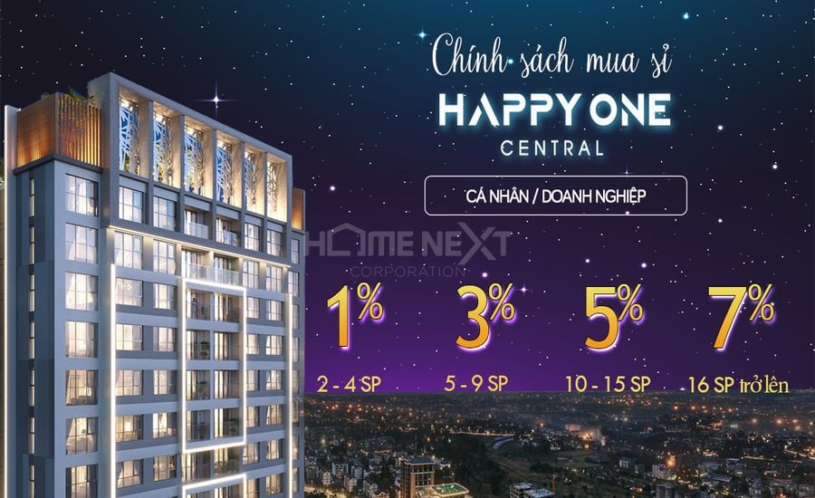 Mức chiết khấu ưu đãi khi mua sỉ căn hộ Happy One Central