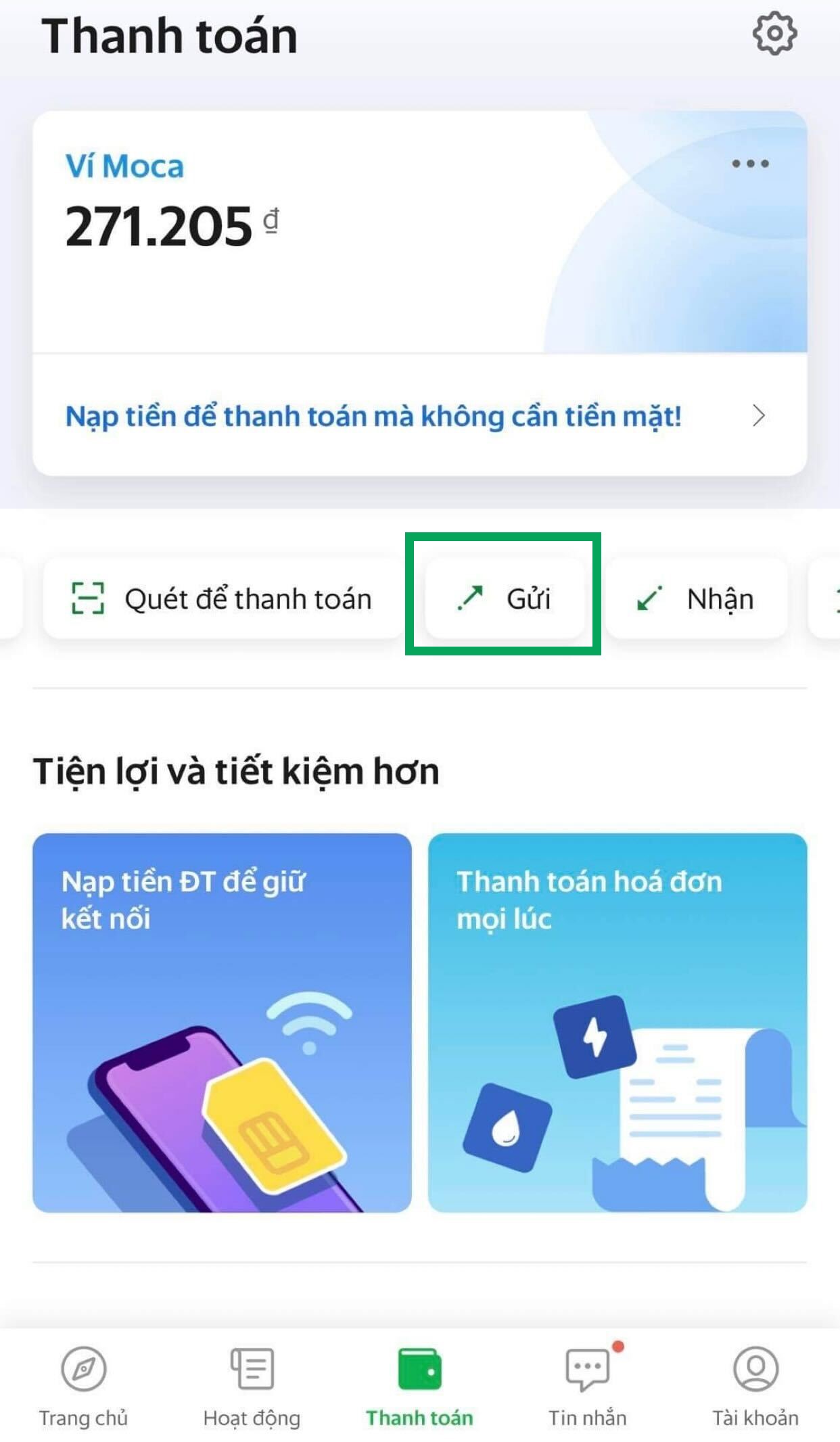 chuyển tiền qua số điện thoại trên ứng dụng grab