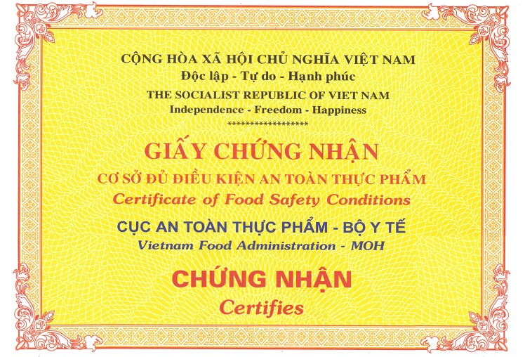 lấy giấy chứng nhận thực phẩm sạch khi kinh doanh quán nhậu