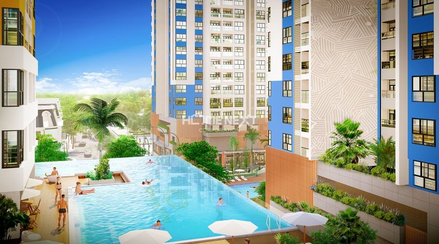 Hồ bơi trên không rộng 2000m2 tại dự án Charm City 