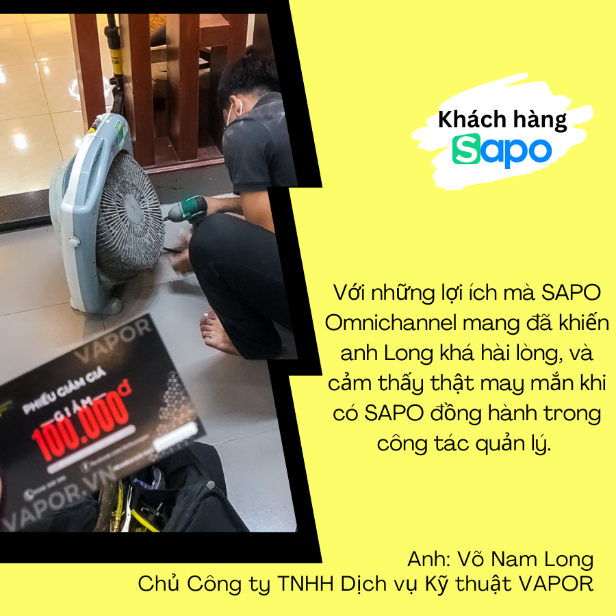 SAPO đồng hành cùng VAPOR tiết kiệm thời gian quản lý