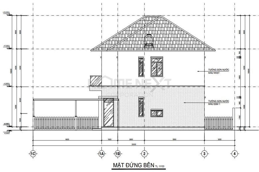 Bản vẽ mặt bằng biệt thự song lập của dự án Đại Phước Molita