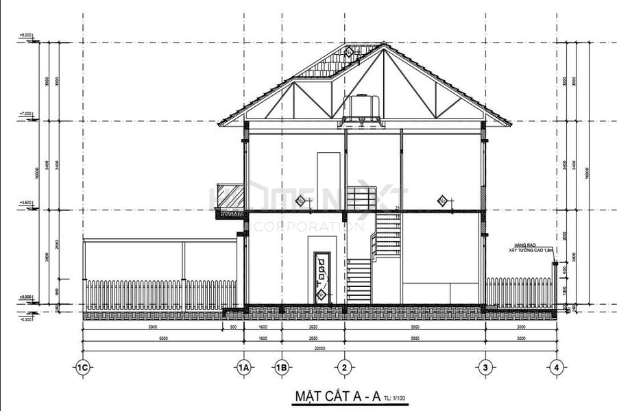 Bản vẽ mặt bằng biệt thự song lập của dự án Đại Phước Molita