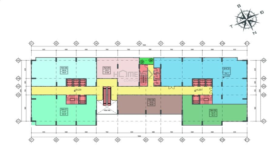 Mặt bằng tầng tầng 2 dự án Tecco Home An Phú