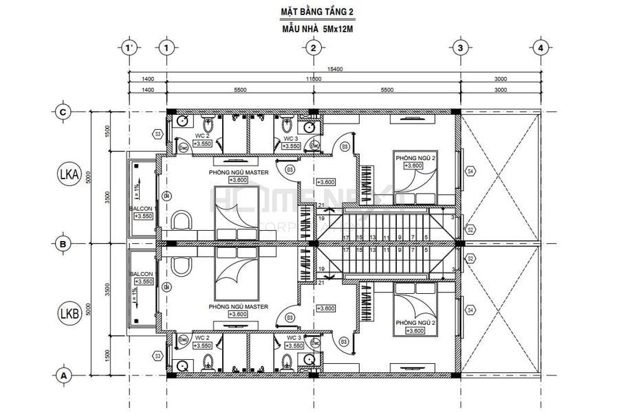 Bản vẽ mặt bằng nhà phố liên kế dự án Đại Phước Molita