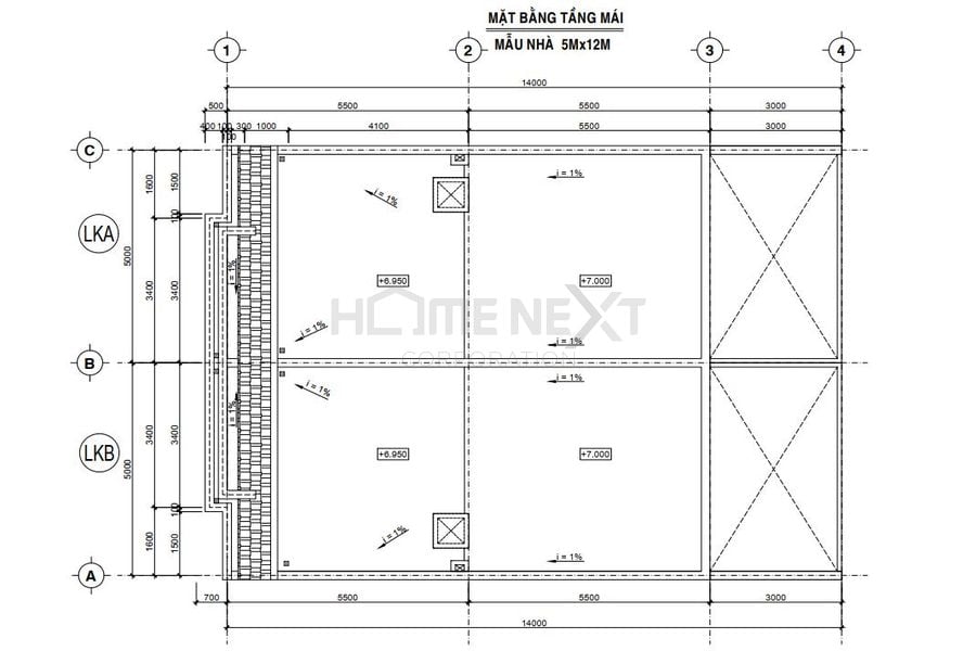 Bản vẽ mặt bằng nhà phố liên kế dự án Đại Phước Molita