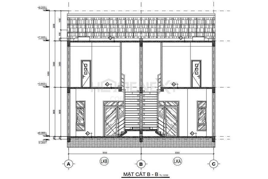 Bản vẽ mặt bằng nhà phố liên kế dự án Đại Phước Molita