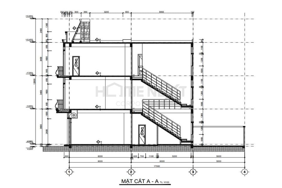 Bản vẽ mặt bằng nhà phố thương mại Đại Phước Molita