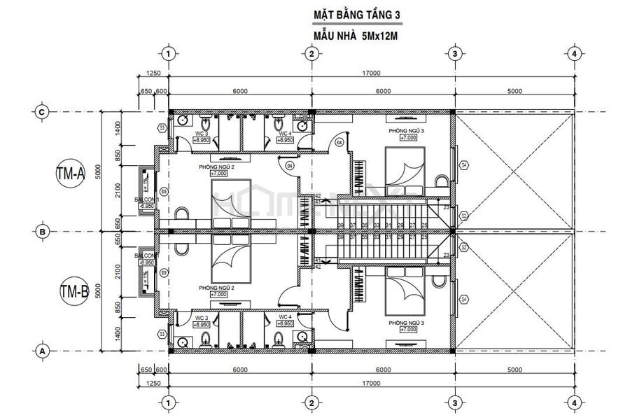 Bản vẽ mặt bằng nhà phố thương mại Đại Phước Molita