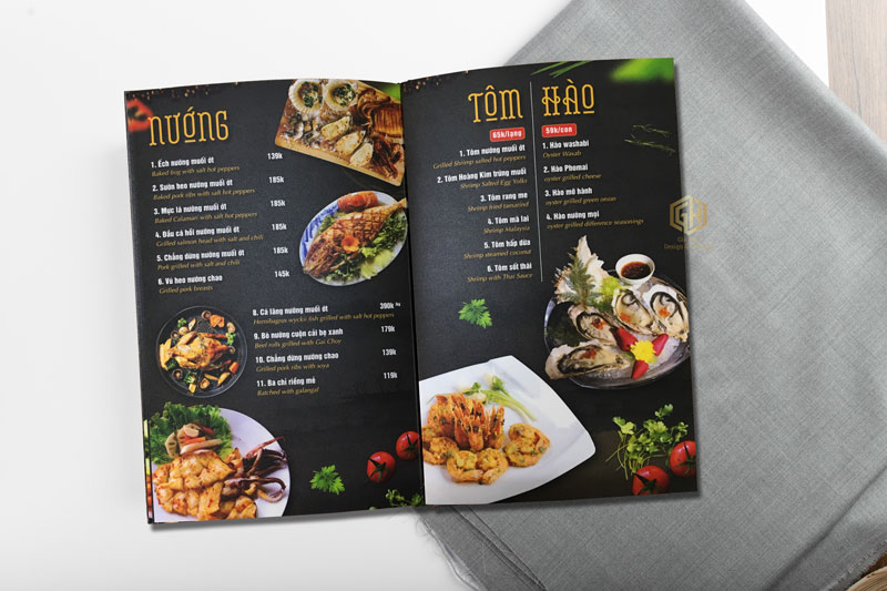 thực đơn nhà hàng hải sản