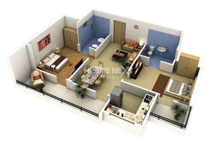 Mặt bằng thiết kế căn hộ chung cư 60m2