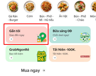 Tìm nhà hàng bán đồ mang về đang mở cửa gần tôi trên app GrabFood