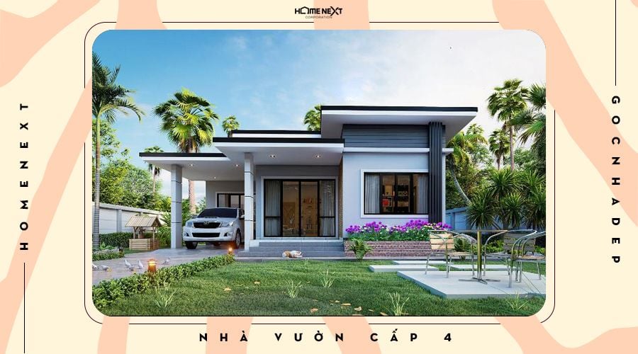 Thiết kế nhà vườn cấp 4 theo phong cách đương đại