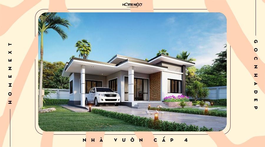 Thiết kế sân vườn nhà cấp 4 đơn giản, gần gũi