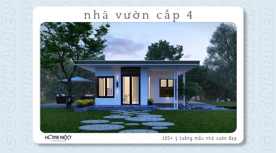 Ngôi nhà cấp 4 nhỏ xinh với mái bằng tạo điểm nhấn