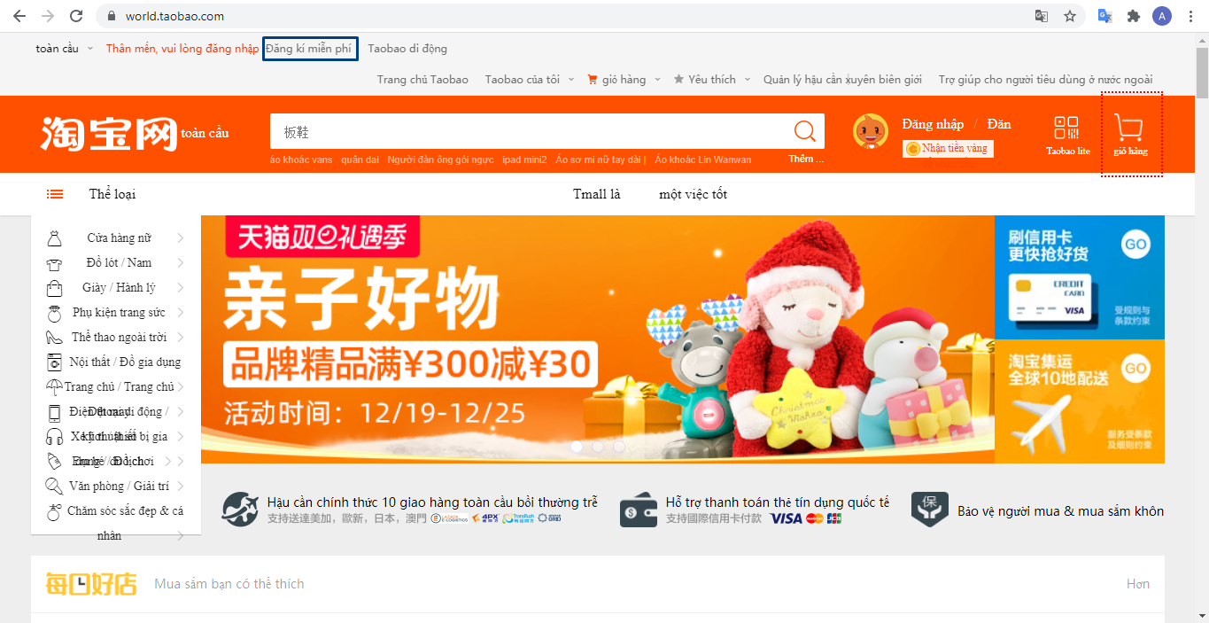 mua hàng trên Taobao bằng tiếng Việt