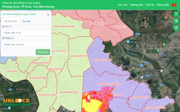 Điền thông tin tra cứu quy hoạch bình dương