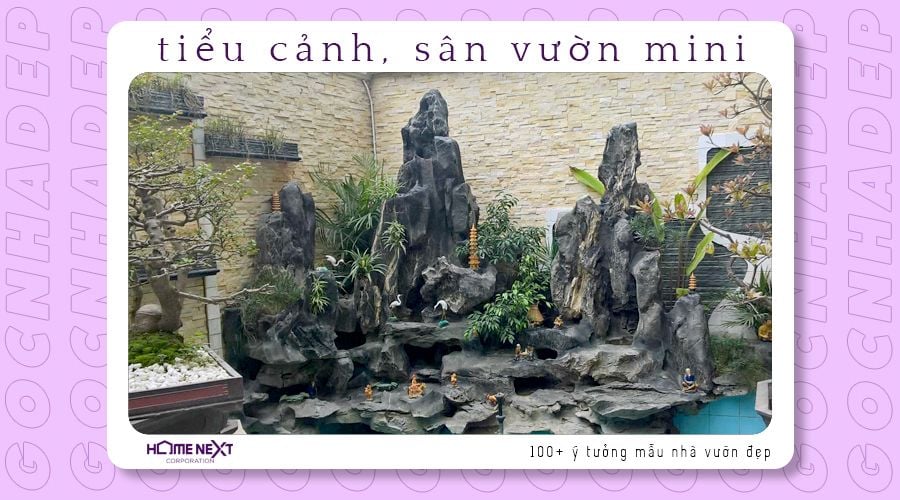 Còn gì để chê khi trong nhà đã có hòn non bộ làm điểm nhấn