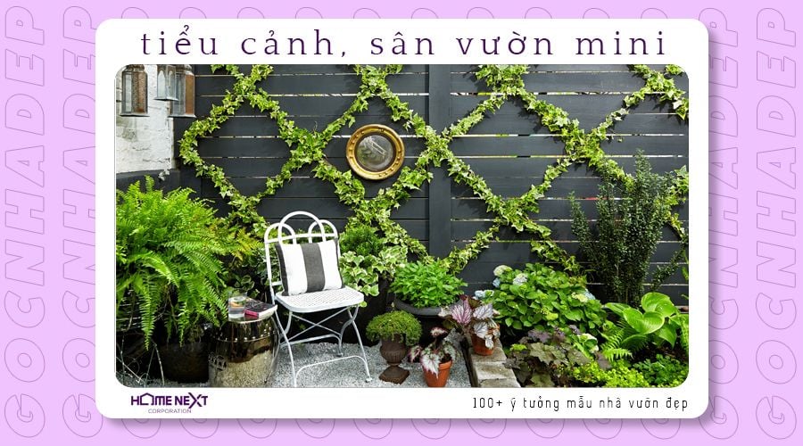 ngồi đọc sách tại sân vườn mini