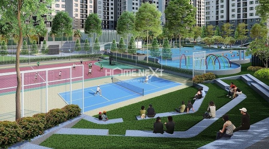 Sân chơi tennis tại 9x Ciao Dĩ An Bình Dương 