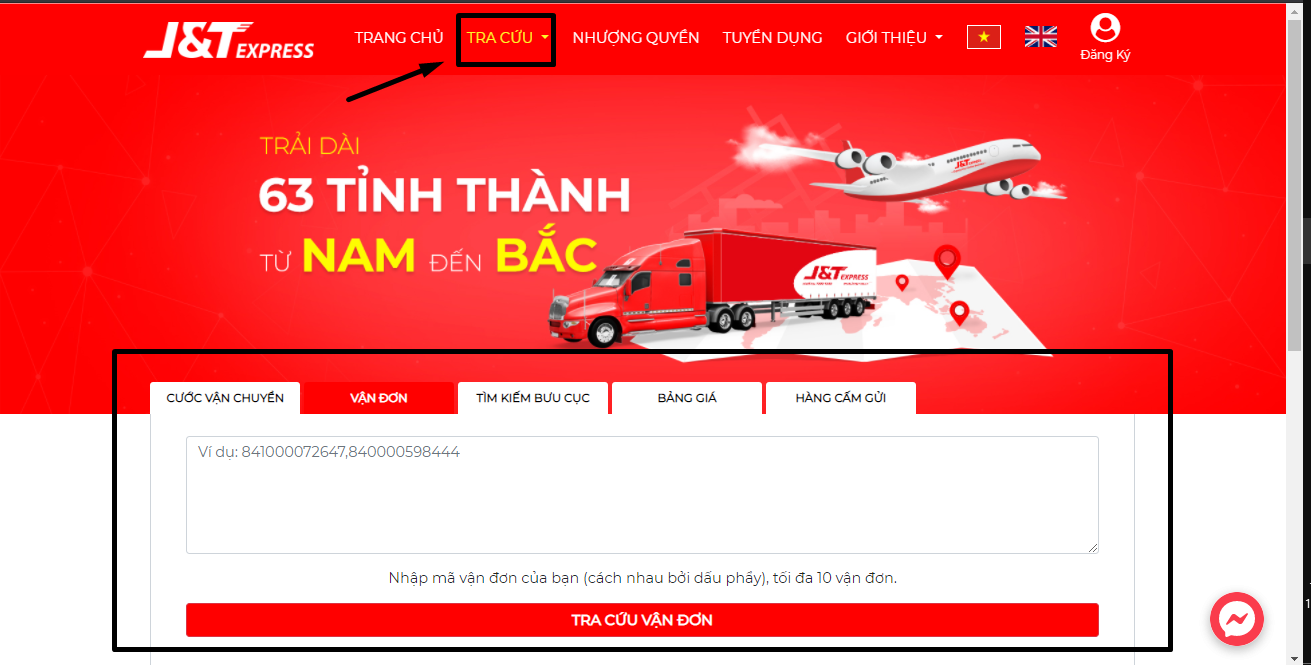 tra cứu vận đơn J&T