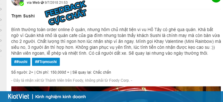 Feedback về Trạm Sushi