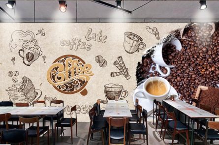 Trang trí tường quán cafe bắt mắt