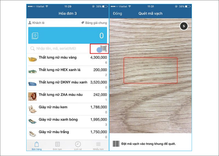 Quét mã vạch là một tính năng trong ứng dụng quản lý khách hàng