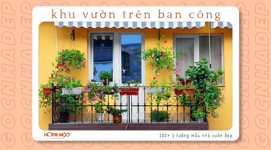 khu vườn trên ban công đẹp